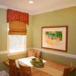 Window Works Studio tailored valance with cordless roman shade window treatments