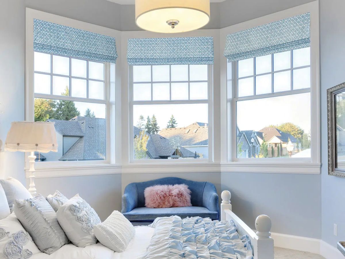 A design professional can help you select the material, color, and operation style that suit your shades for bay windows