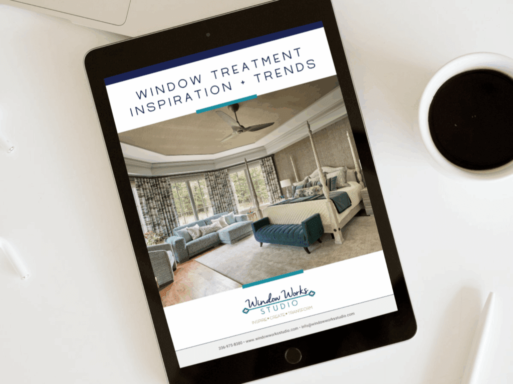 Lead magnet cover for a free guide on how to choose custom window treatments in Jamestown, NC.